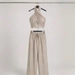 Tensel Denim Halter Yaka Takım